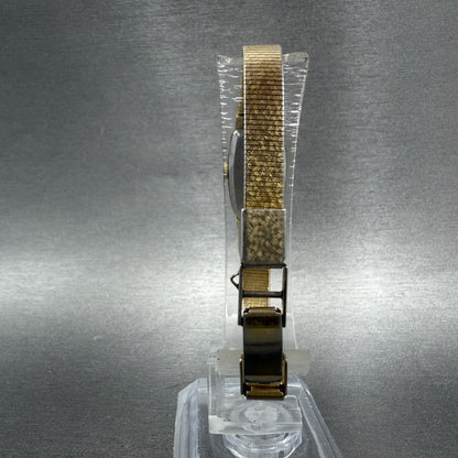 Seiko Tank Watch Women 13mm Champagne Dial Gold Tone 13205549 New Battery7