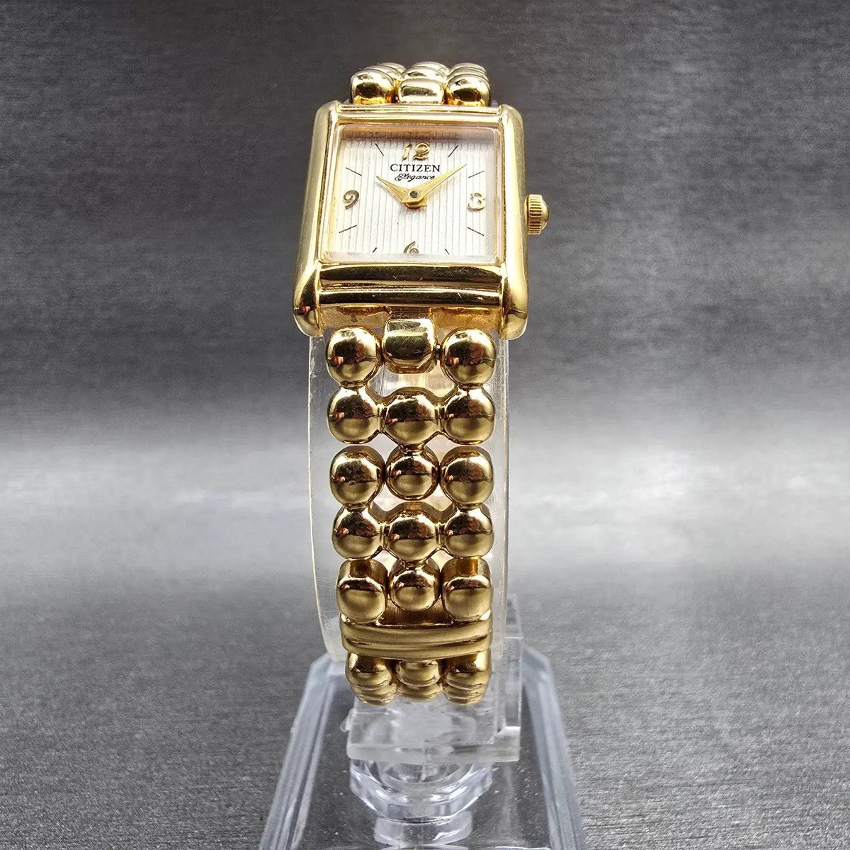 Citizen Elegance Watch Women 17mm Champagne Dial Gold Tone 5920-S49895 New Batt5