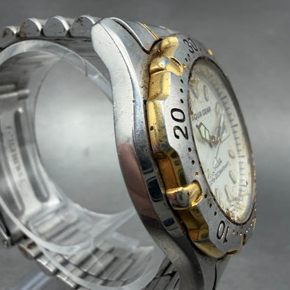 Seiko Alba Aqua Gear Watch Men 37mm Silver Dial Two Tone Daydate New Battery VTG3