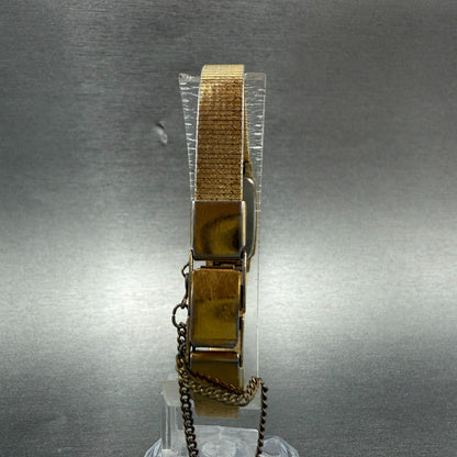 Seiko Tank Watch Women 13mm Black Dial gold Tone Rectangle 2E20-5689 New Battery7