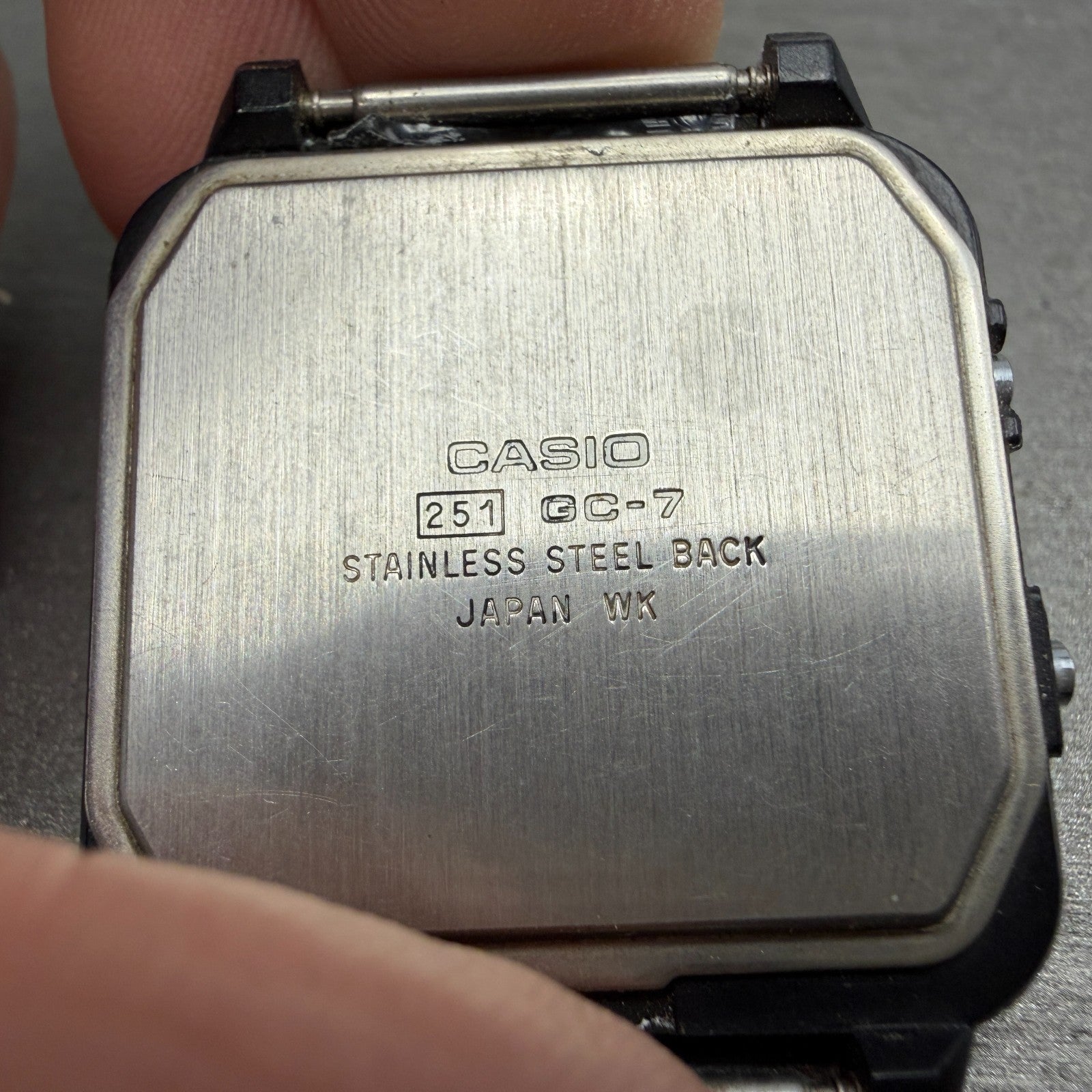 Casio Cosmo Flight Watch Men 33mm Black Digital Alarm Rectangle GC-7 New Batt6