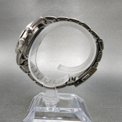 Seiko Solar Watch Men 38mm Silver Dial Titanium Atomic Date Round Runs 7B220AD07