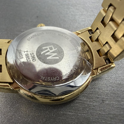 Raymond Weil Tango Watch Women 28mm Cream Dial Gold Plated Date New Battery 53609