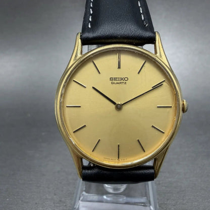 Seiko Watch Men 32mm Champagne Dial Gold Tone Round  8620-0019 New Battery VTG0