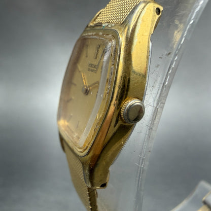 Seiko Watch Women 18mm Champagne Dial Gold Tone Hexagon 2c20-6440 New Battery2