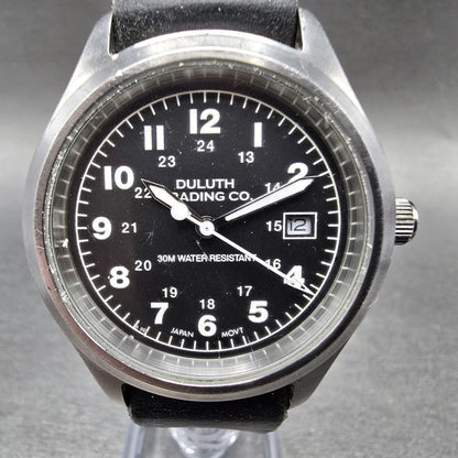 Duluth Trading Co. Field Watch Men 37mm Black Dial Steel Date Round New Battery0