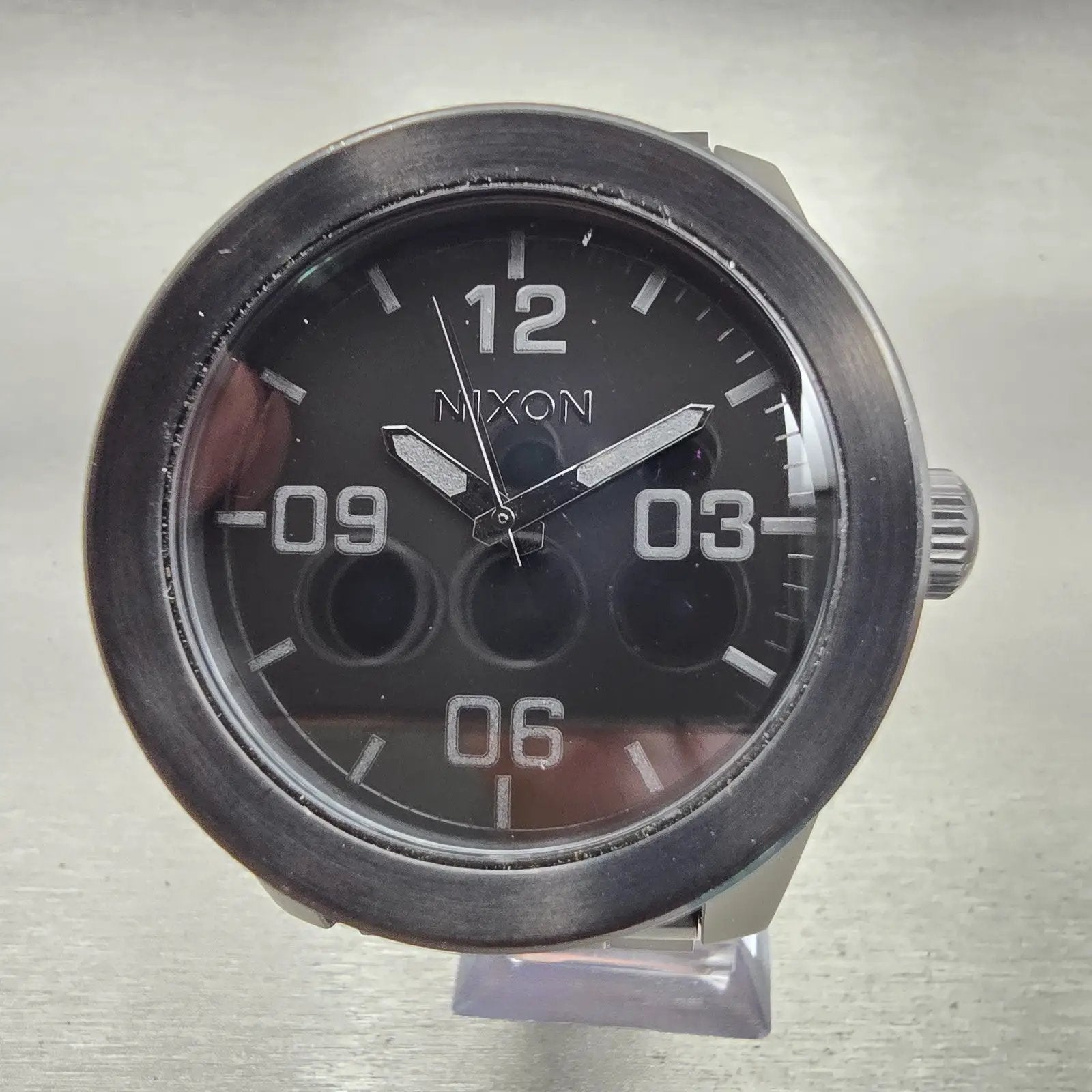 Nixon The Corporal Watch Men 48mm Black Dial Black Tone Round New Battery0