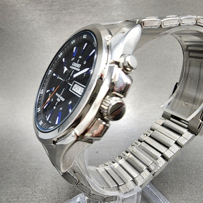 Casio Illuminator MTPE200 Watch Men 45mm Black Dial Silver Tone Daydate NewBatt4