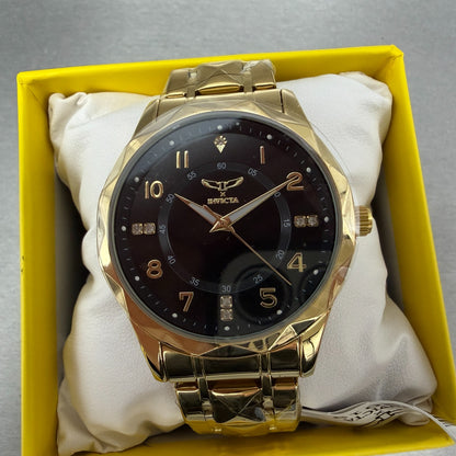 Invicta Specialty Watch Men 41mm Black Dial Gold Tone Round 69019 Bracelet0