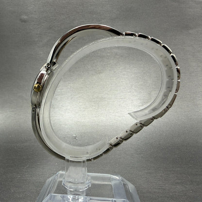 Bulova Watch Women 22mm MOP Dial Two Tone Round 98T80 Bangle New Battery ABCD1236