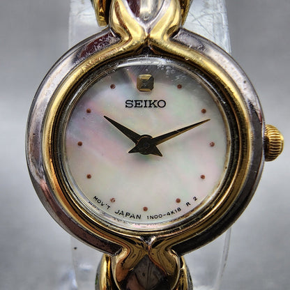 Seiko Watch Women 19mm MOP Dial Two Tone Round Bracelet 1n001d19 New Battery1