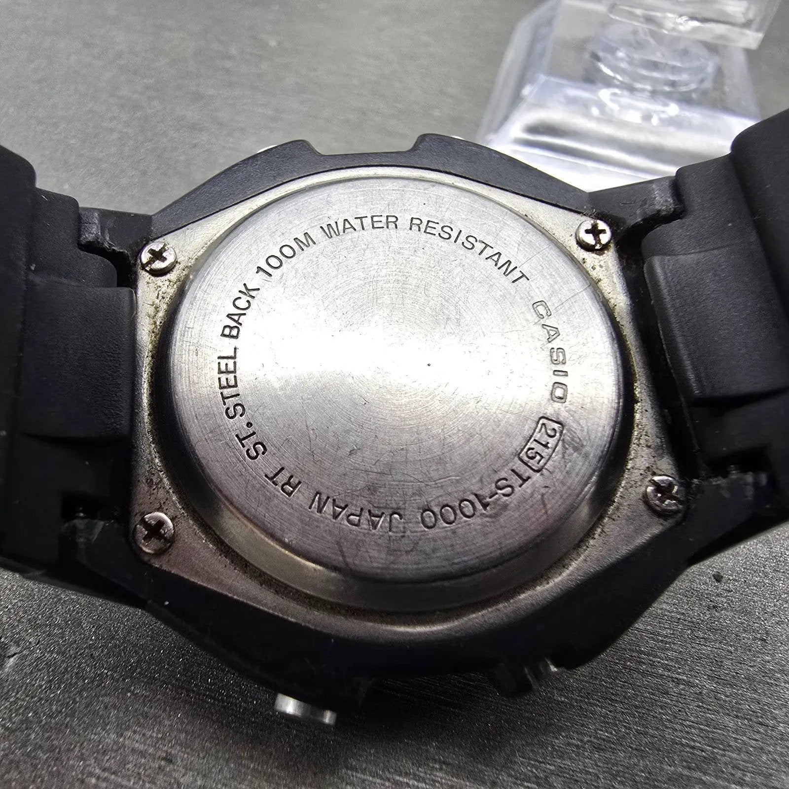 Casio TS-1000 Watch Men 39mm Black Alarm Chronograph READ!! VTG New Battery8
