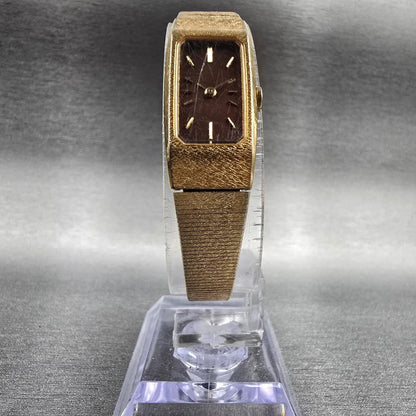 Seiko Watch Women 12mm Brown Dial Gold Tone Rectangle 1320-5990 New Battery5