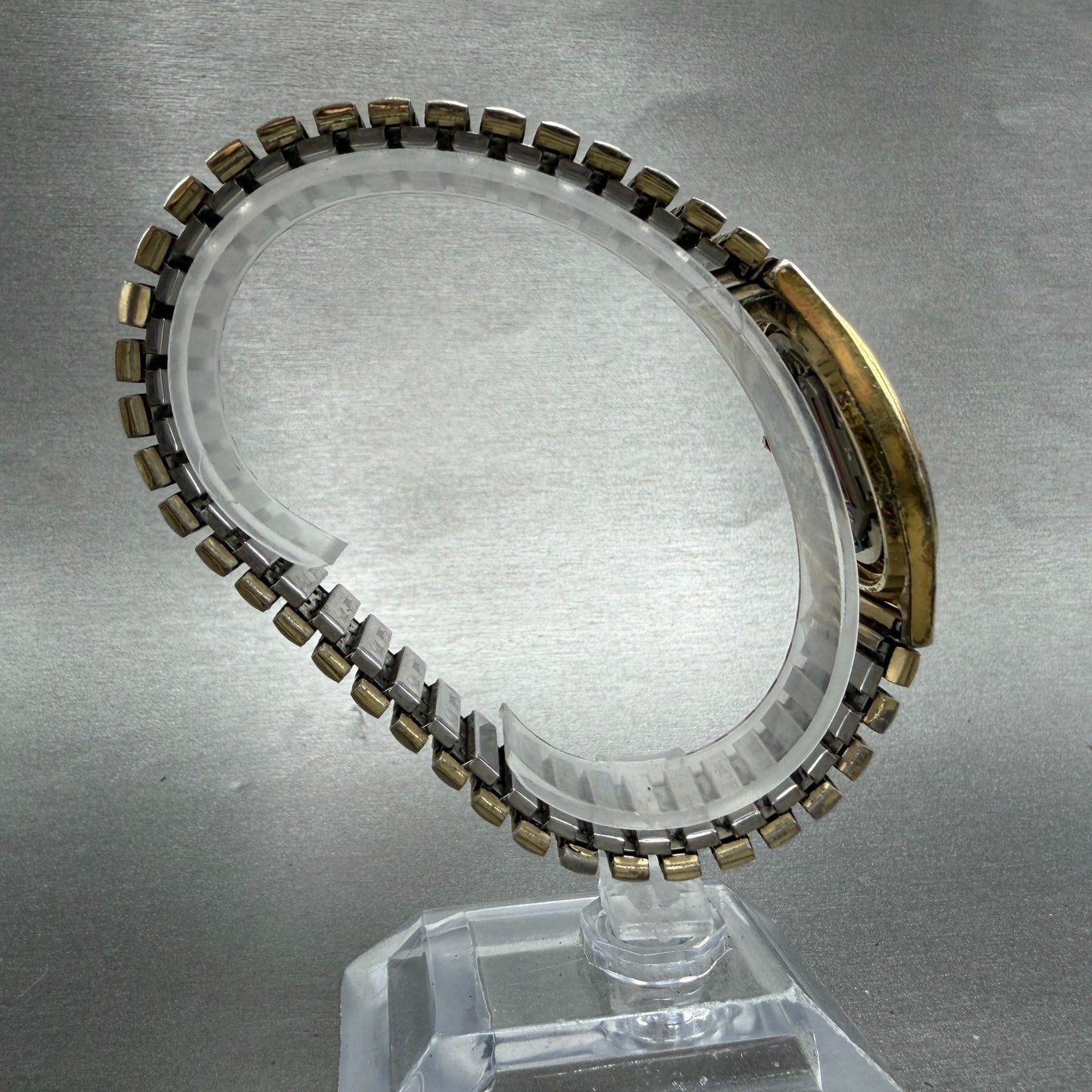 Hamilton Watch Men 34mm Silver Dial Gold Tone Date Round NO CASEBACK PARTS9