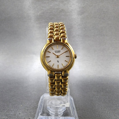Citizen CQ Watch Women 21mm White Dial Gold Tone Round 2250S02970 New Battery5