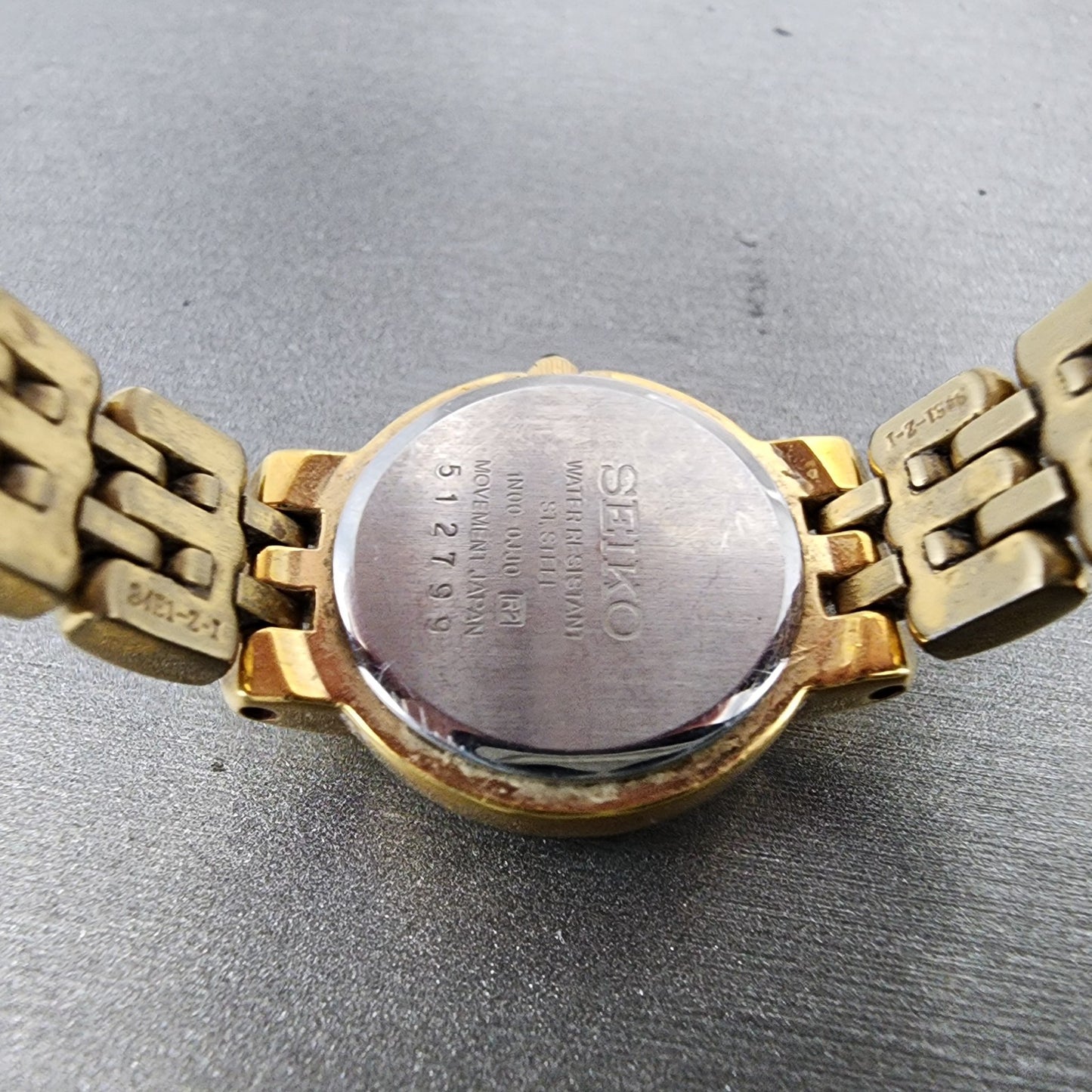 Seiko Watch Women 20mm White Dial Gold Tone Round 1N000JJ0 New Battery9