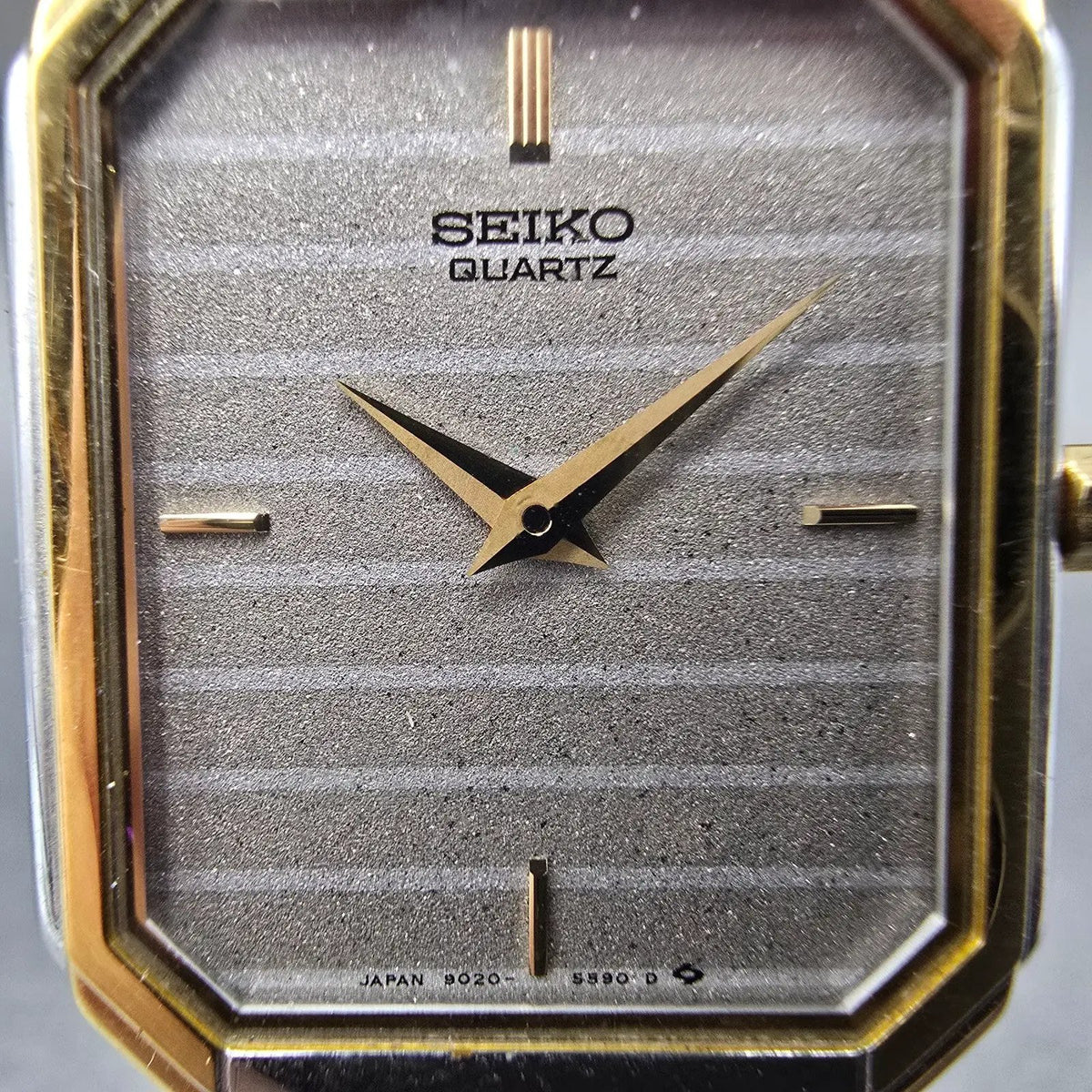 Seiko Tank Watch Men 25mm Silver Dial Two Tone Octagon 9020-5410 VTG PARTS2