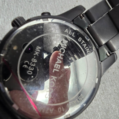 Michael Kors Mercer Watch Men 45mm Gray Dial Gray Chrono Date MK8330 New Battery12