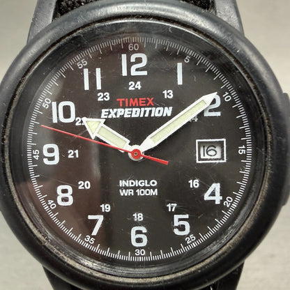Timex Expedition Camper Watch Men 38mm Black Dial Black Tone Date T40011 NewBatt1