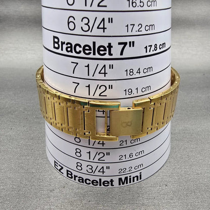 Bulova Watch Men 26mm Gold Dial Gold Tone Rectangle 97A15 New Battery Vintage9
