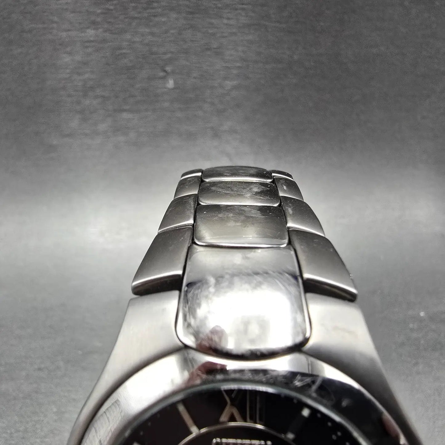 Citizen Eco-Drive Watch Men 37mm Black Dial Titanium Daydate E101-K18434 Runs4