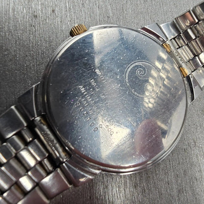 Seiko Spirit Watch Men 33mm White Dial Two Tone Round 5P31-6A50 New Battery JDM10