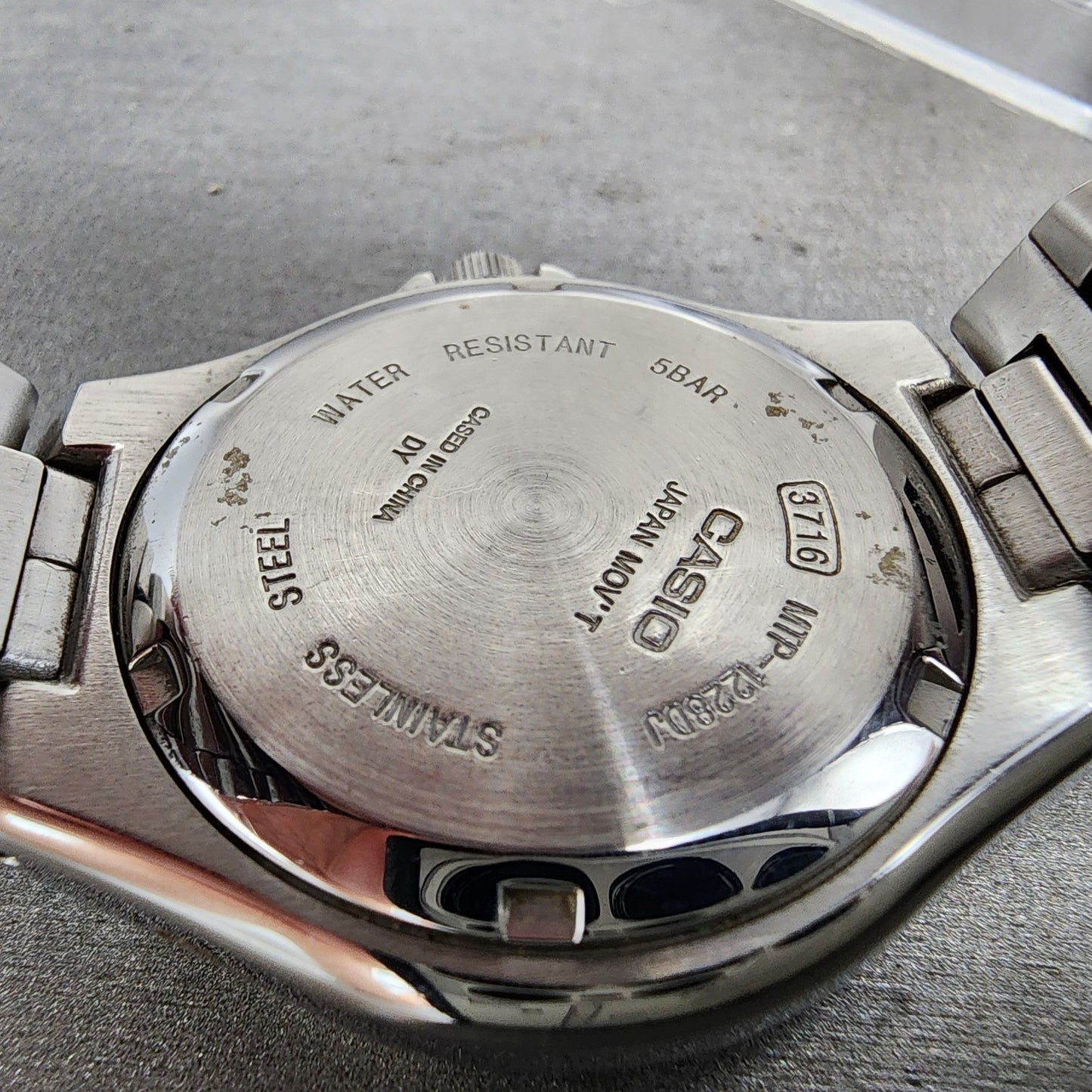 Casio Watch Men 38mm Blue Dial Silver Tone Daydate MTP1228D New Battery9