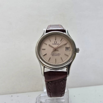 Omega Seamaster Watch Women 23mm Silver Dial Steel Date Round 1380 New Battery5