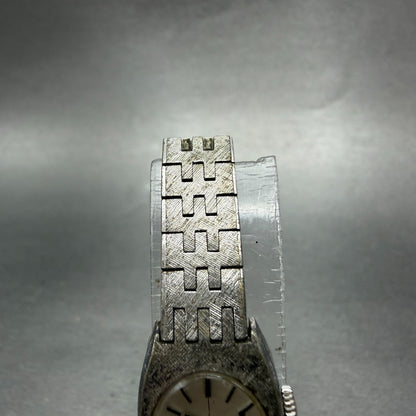 Seiko Watch Women 15mm Silver Dial Silver Tone Rectangle Manual 10-8360 Runs VTG4