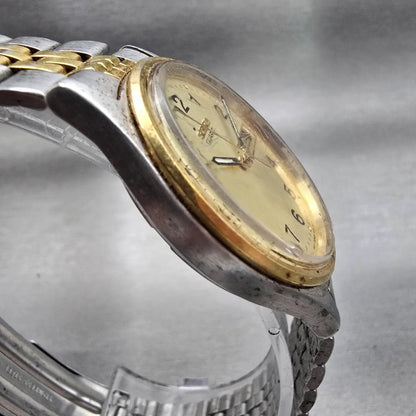 Seiko Watch Men 35mm Champagne Dial Two Tone Daydate Round 7N43-8A39 New Batt3