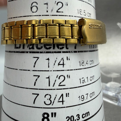 Seiko Mickey Mouse Watch Women 24mm Champagne Dial Gold Tone Daydate New Battery10