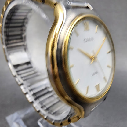 Seiko Alba Carib Watch Men 34mm White Dial Two Tone Round V7216a60 New Battery3