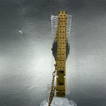 Seiko Watch Women 17mm Champagne Dial Gold Tone Rectangle 2C20-5749 New BatteryF7