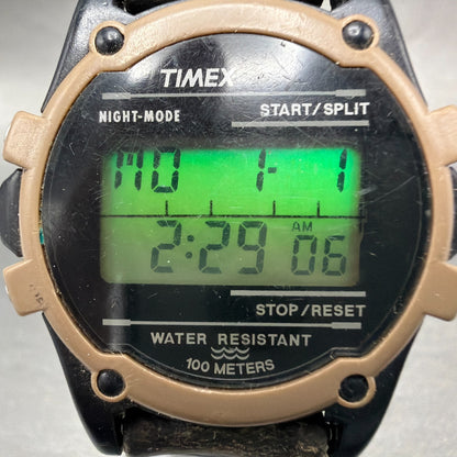 Timex Expedition Watch Men 38mm Digital Brown Black Tone Round READ!!!! New Batt1