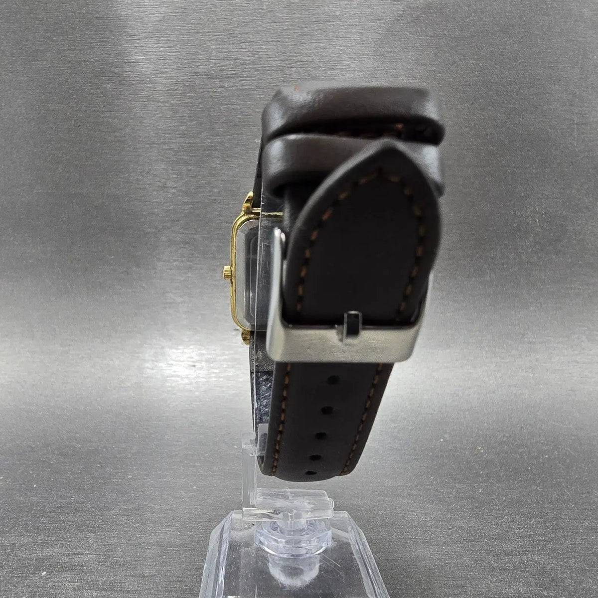 Timex Tank Watch Men 28mm Cream Dial Gold Rectangle Indiglo New Battery VTG7
