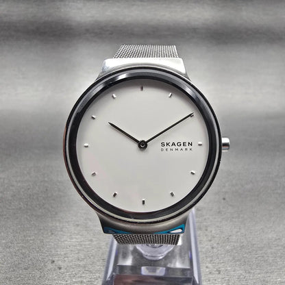 Skagen Freja Watch Women 34mm White Dial Silver Tone Round SKW2823 New Battery0