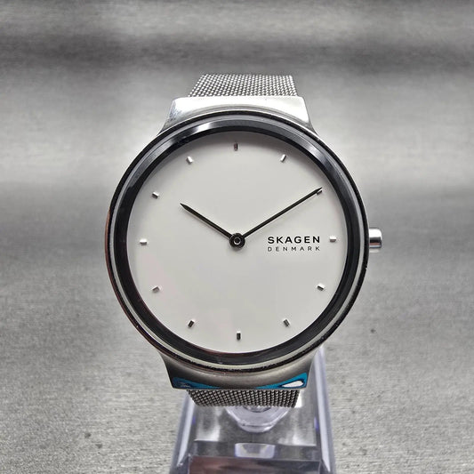 Skagen Freja Watch Women 34mm White Dial Silver Tone Round SKW2823 New Battery0