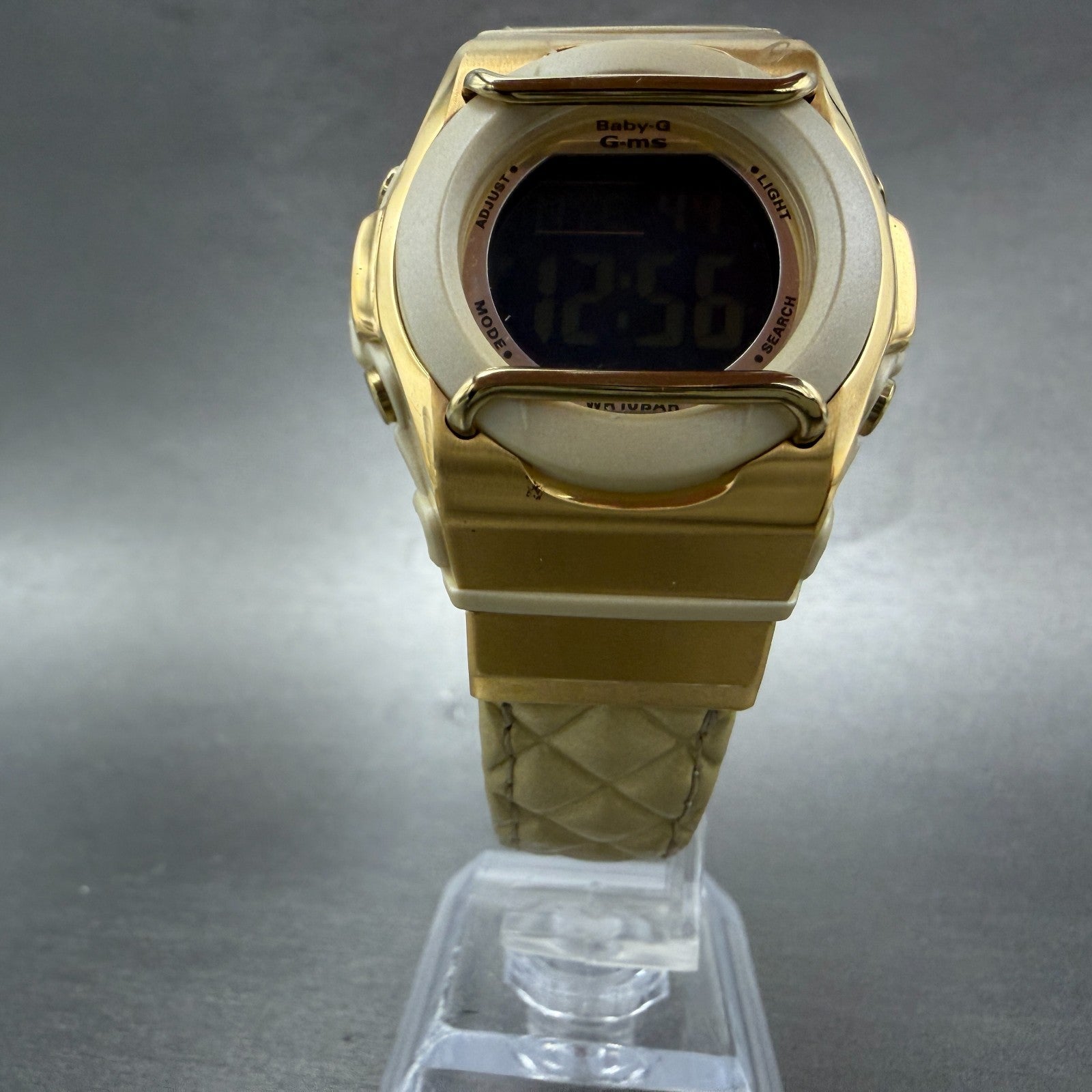 Casio Baby-G BGA-160 Watch Women 37mm Black Dial Gold Tone Analog Digital Works5