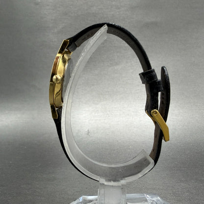 Movado Museum Watch Women 25mm Black Dial Gold Tone Round 87.A1.832.1 New Batt6