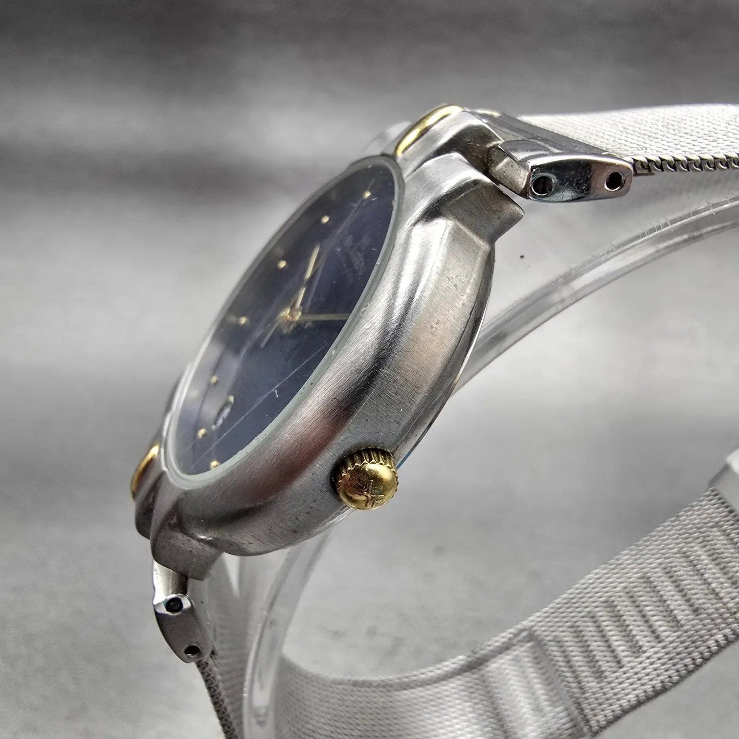 Skagen Watch Men 33mm Blue Dial Two Tone Date Round P38LGSN New Battery2