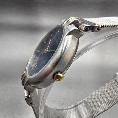 Skagen Watch Men 33mm Blue Dial Two Tone Date Round P38LGSN New Battery2