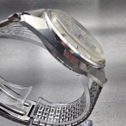 Seiko QT Watch Men 36mm Silver Dial Silver Tone Date Round 0822-8020 New Battery3
