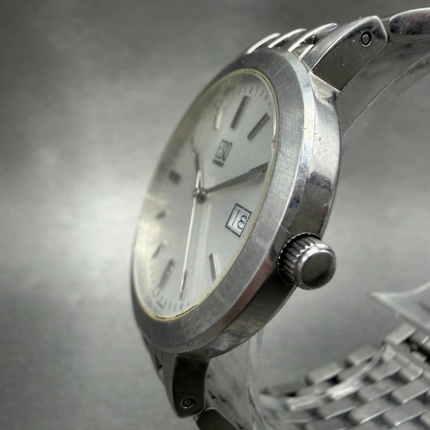 ESQ Watch Men 35mm Silver Dial Silver Tone Date Round E5197 Bracelet New Battery2