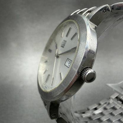 ESQ Watch Men 35mm Silver Dial Silver Tone Date Round E5197 Bracelet New Battery2