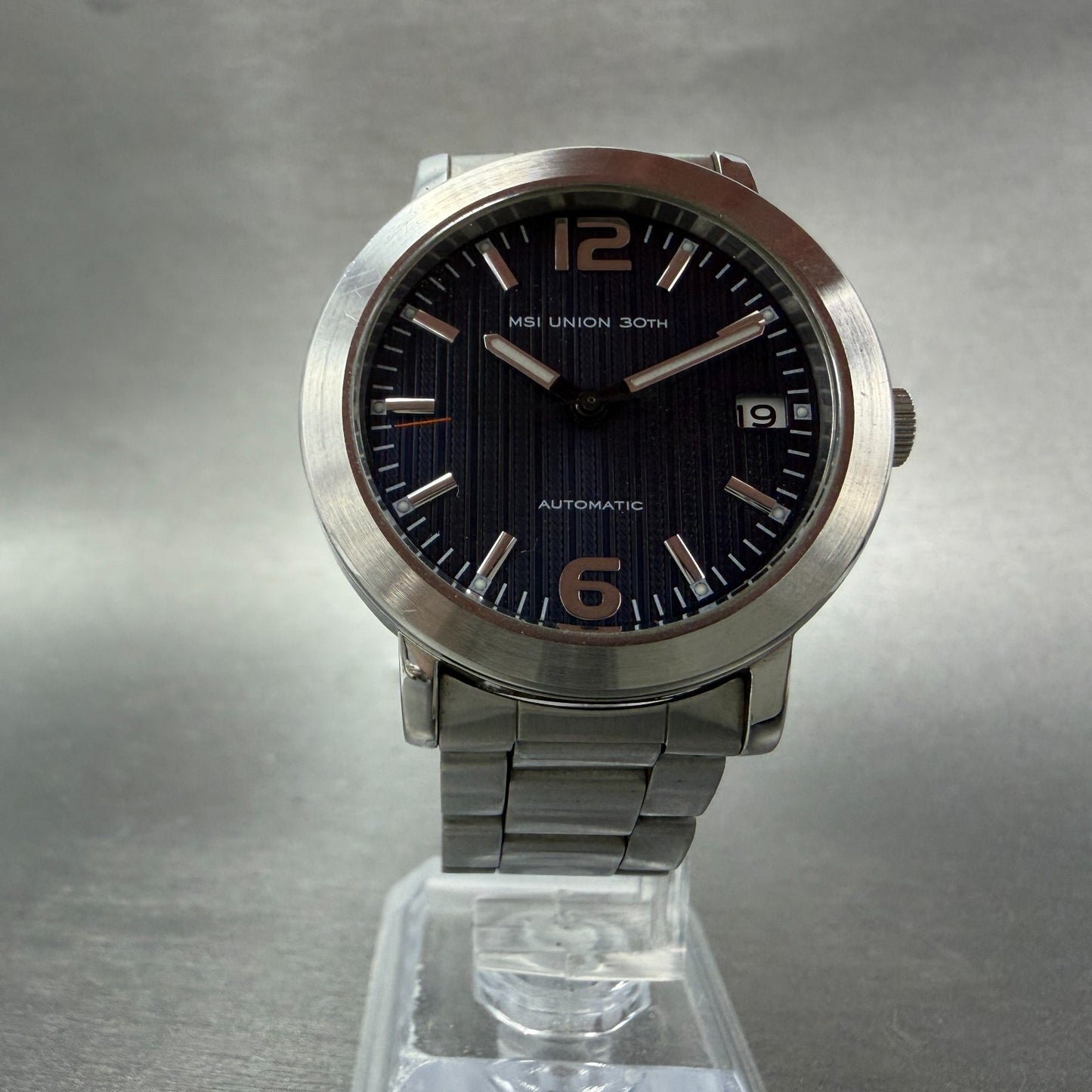 Seiko MSI Union 30TH Watch Men 36mm Blue Dial Steel Date Round 7S26A Runs5