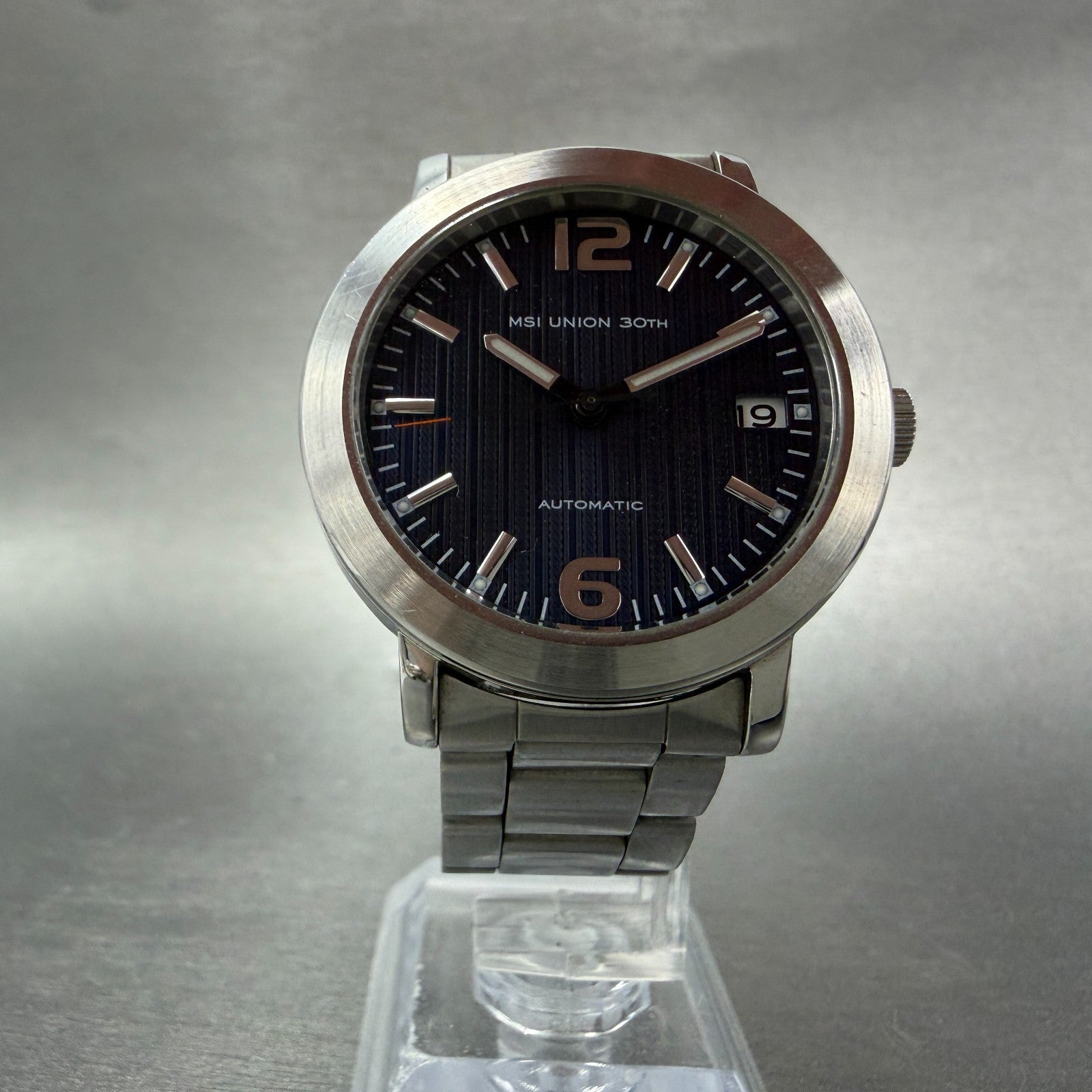 Seiko MSI Union 30TH Watch Men 36mm Blue Dial Steel Date Round 7S26A Runs5