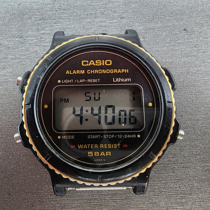 Casio W74 Watch Men 38mm Digital Black Tone Alarm Chrono New Battery Vintage1