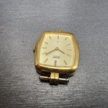Seiko Tank Watch Women 20mm Champagne Dial Gold Tone Rectangle 14006070 New Bat4