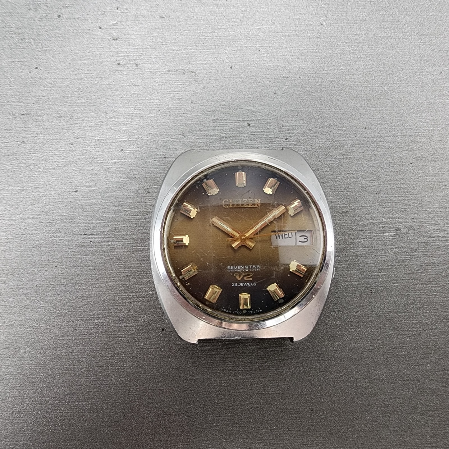 Citizen Sevenstar V2 Watch Men 36mm Brown Dial Steel Daydate Automatic PARTS0
