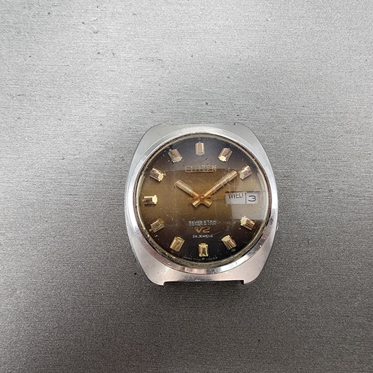 Citizen Sevenstar V2 Watch Men 36mm Brown Dial Steel Daydate Automatic PARTS0